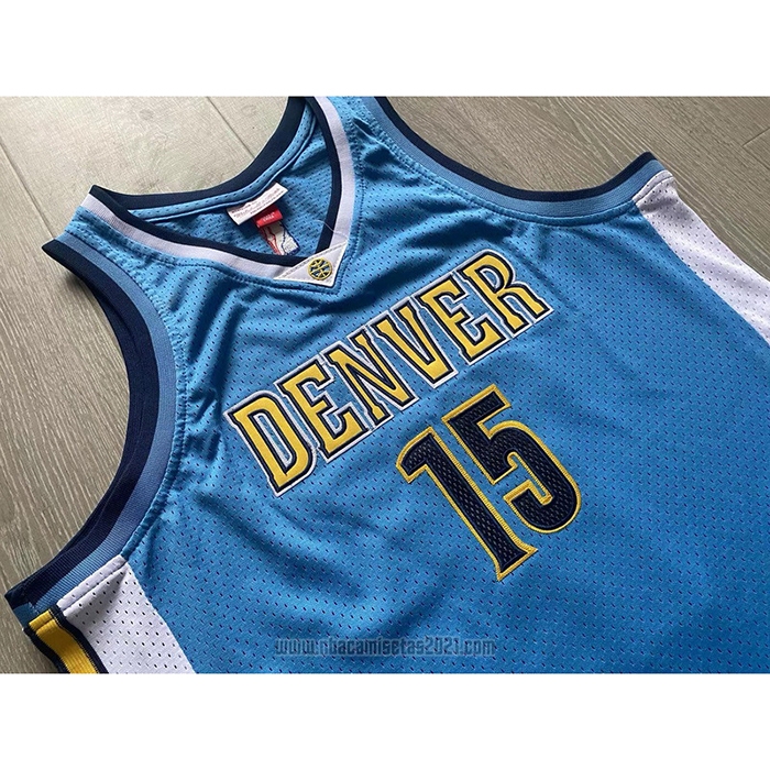 Camiseta Denver Nuggets Nikola Jokic #15 Mitchell & Ness 2016-17 Azul